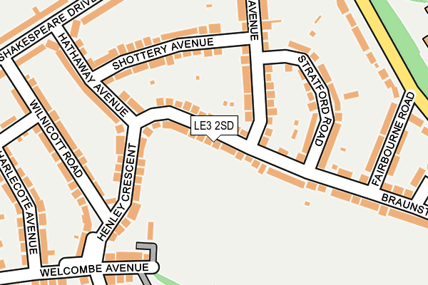 LE3 2SD map - OS OpenMap – Local (Ordnance Survey)