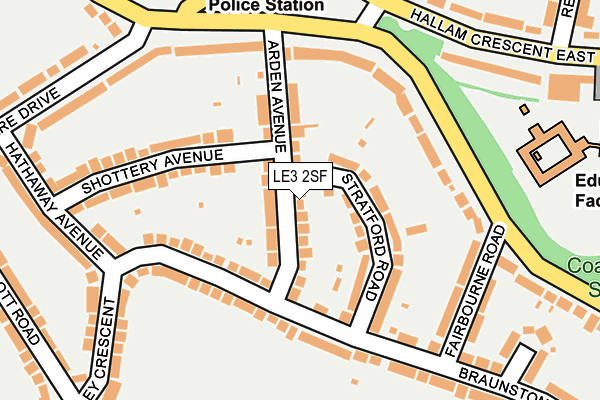 LE3 2SF map - OS OpenMap – Local (Ordnance Survey)