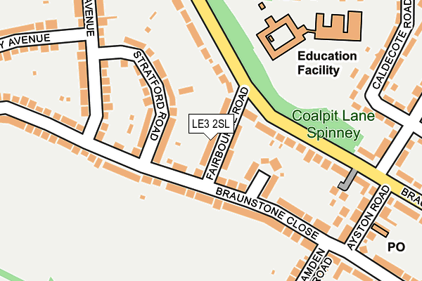 LE3 2SL map - OS OpenMap – Local (Ordnance Survey)