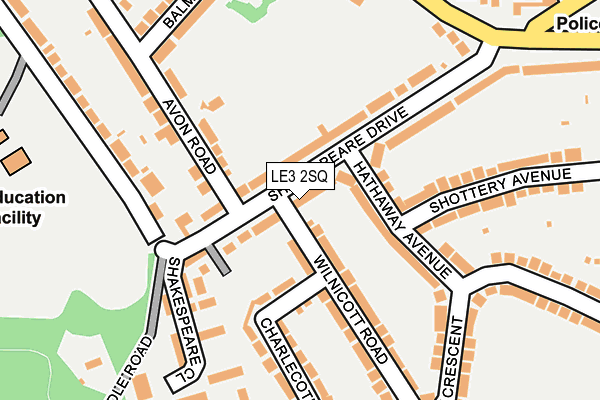 LE3 2SQ map - OS OpenMap – Local (Ordnance Survey)