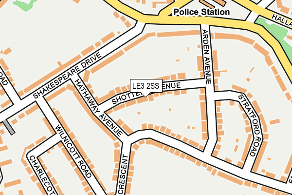 LE3 2SS map - OS OpenMap – Local (Ordnance Survey)