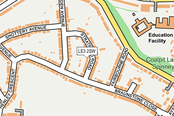 LE3 2SW map - OS OpenMap – Local (Ordnance Survey)