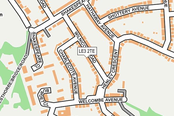 LE3 2TE map - OS OpenMap – Local (Ordnance Survey)