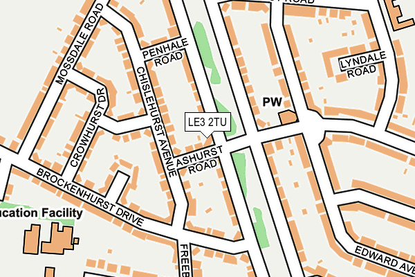 LE3 2TU map - OS OpenMap – Local (Ordnance Survey)
