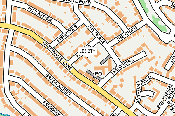 LE3 2TY map - OS OpenMap – Local (Ordnance Survey)
