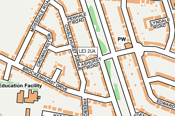 LE3 2UA map - OS OpenMap – Local (Ordnance Survey)