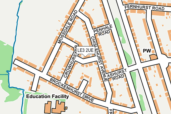 LE3 2UE map - OS OpenMap – Local (Ordnance Survey)