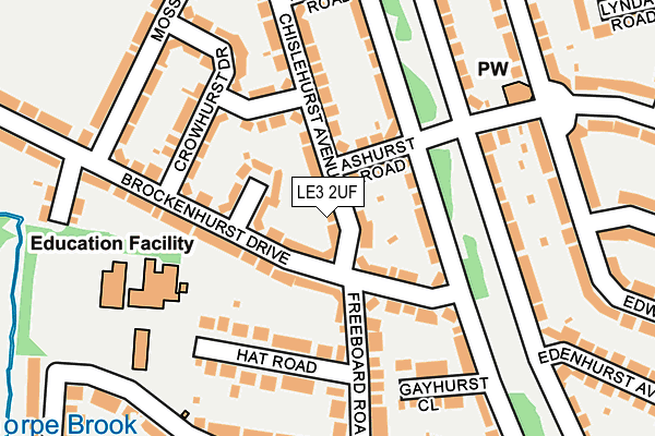 LE3 2UF map - OS OpenMap – Local (Ordnance Survey)