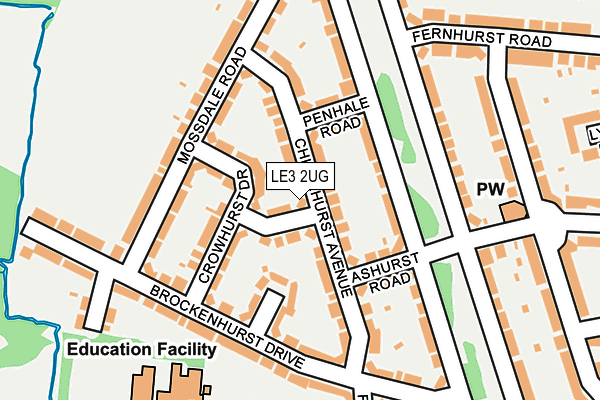 LE3 2UG map - OS OpenMap – Local (Ordnance Survey)