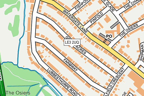 LE3 2UQ map - OS OpenMap – Local (Ordnance Survey)