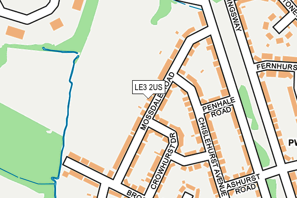 LE3 2US map - OS OpenMap – Local (Ordnance Survey)