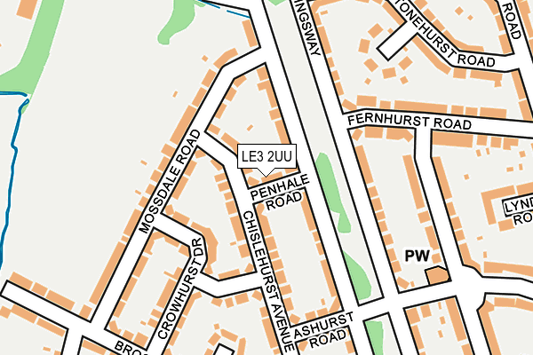 LE3 2UU map - OS OpenMap – Local (Ordnance Survey)