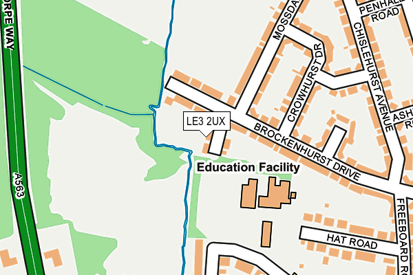 LE3 2UX map - OS OpenMap – Local (Ordnance Survey)