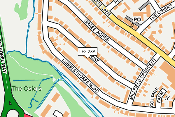 LE3 2XA map - OS OpenMap – Local (Ordnance Survey)
