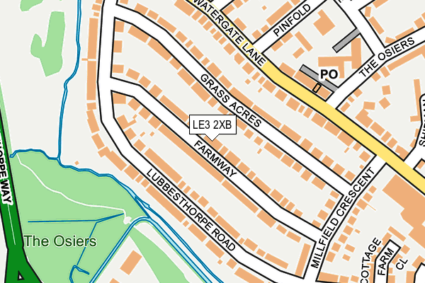 LE3 2XB map - OS OpenMap – Local (Ordnance Survey)
