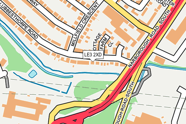 LE3 2XD map - OS OpenMap – Local (Ordnance Survey)
