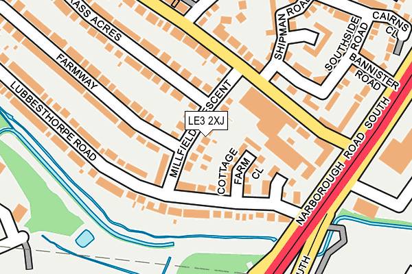 LE3 2XJ map - OS OpenMap – Local (Ordnance Survey)