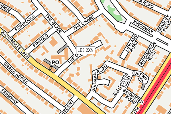 LE3 2XN map - OS OpenMap – Local (Ordnance Survey)