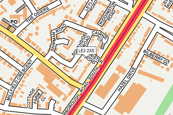 LE3 2XS map - OS OpenMap – Local (Ordnance Survey)