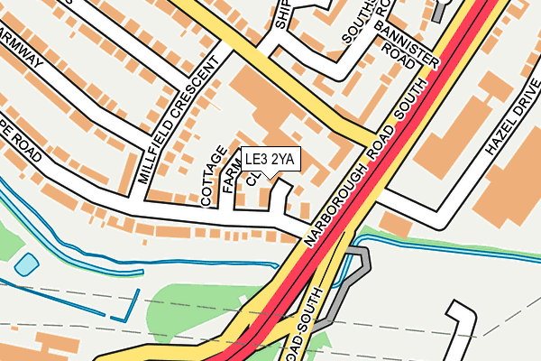 LE3 2YA map - OS OpenMap – Local (Ordnance Survey)
