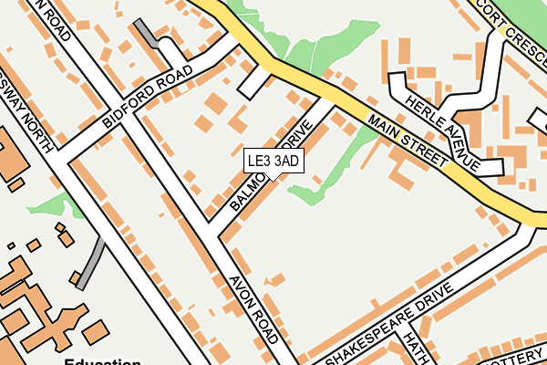 LE3 3AD map - OS OpenMap – Local (Ordnance Survey)