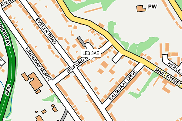 LE3 3AE map - OS OpenMap – Local (Ordnance Survey)