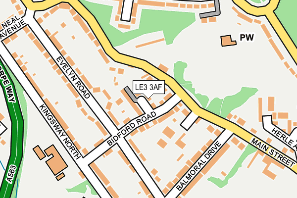 LE3 3AF map - OS OpenMap – Local (Ordnance Survey)