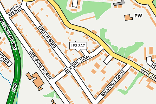 LE3 3AG map - OS OpenMap – Local (Ordnance Survey)