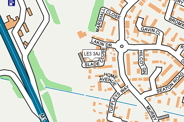 LE3 3AJ map - OS OpenMap – Local (Ordnance Survey)
