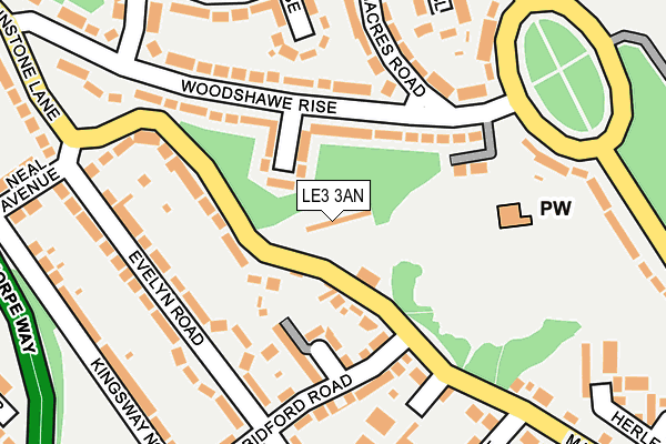 LE3 3AN map - OS OpenMap – Local (Ordnance Survey)