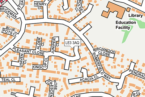 LE3 3AQ map - OS OpenMap – Local (Ordnance Survey)