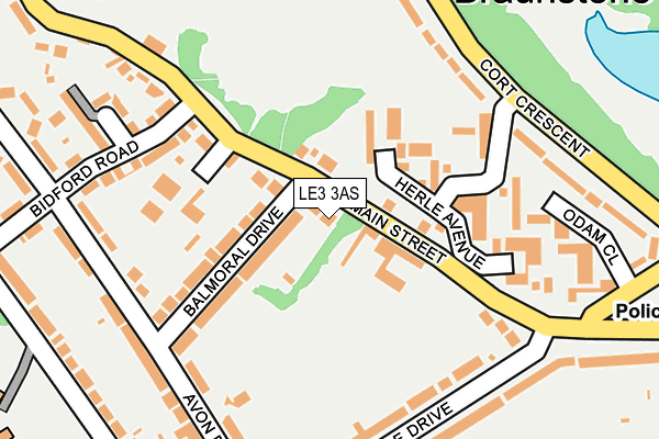 LE3 3AS map - OS OpenMap – Local (Ordnance Survey)