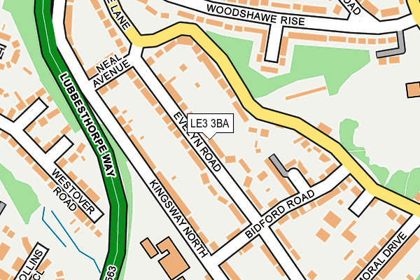 LE3 3BA map - OS OpenMap – Local (Ordnance Survey)