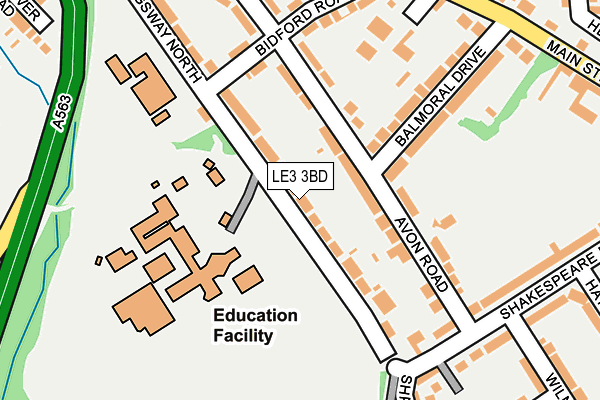 LE3 3BD map - OS OpenMap – Local (Ordnance Survey)