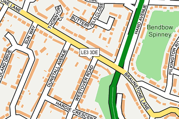 LE3 3DE map - OS OpenMap – Local (Ordnance Survey)