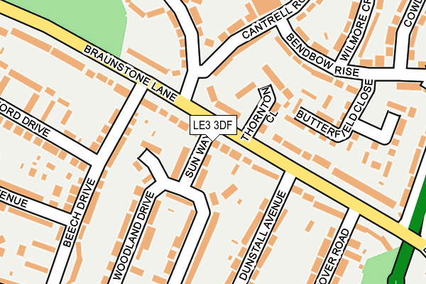 LE3 3DF map - OS OpenMap – Local (Ordnance Survey)