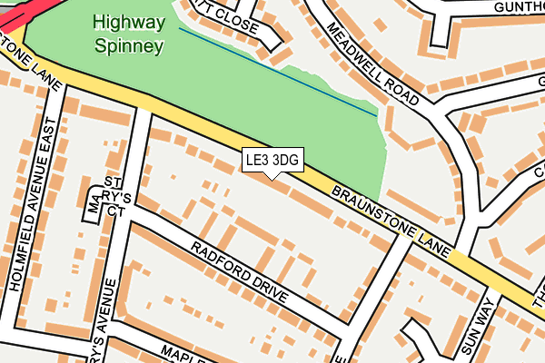 LE3 3DG map - OS OpenMap – Local (Ordnance Survey)