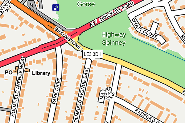 LE3 3DH map - OS OpenMap – Local (Ordnance Survey)