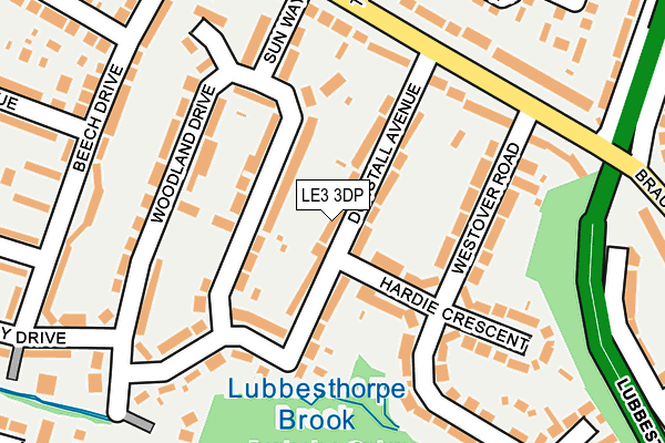 LE3 3DP map - OS OpenMap – Local (Ordnance Survey)