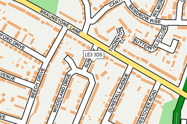 LE3 3DS map - OS OpenMap – Local (Ordnance Survey)
