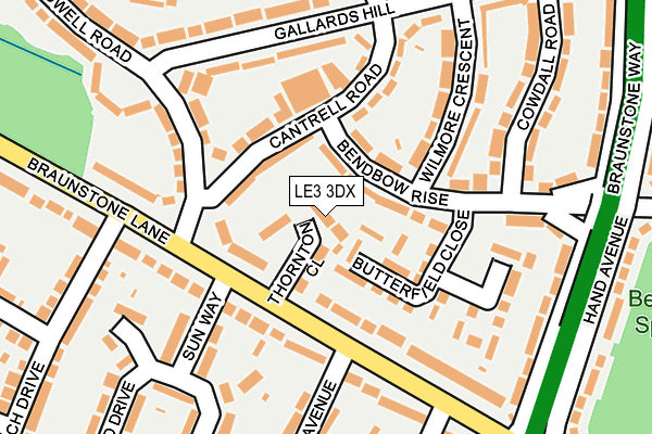 LE3 3DX map - OS OpenMap – Local (Ordnance Survey)