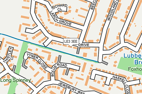 LE3 3EE map - OS OpenMap – Local (Ordnance Survey)