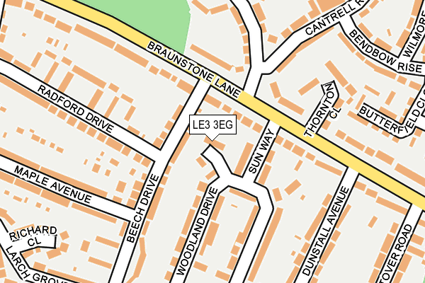 LE3 3EG map - OS OpenMap – Local (Ordnance Survey)