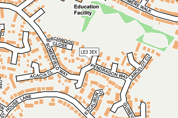 LE3 3EX map - OS OpenMap – Local (Ordnance Survey)