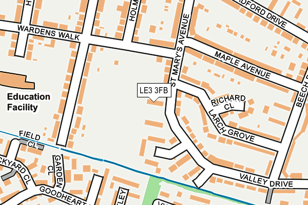 LE3 3FB map - OS OpenMap – Local (Ordnance Survey)