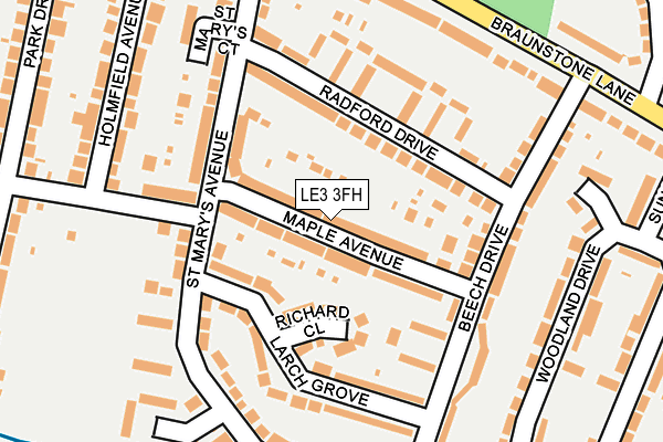 LE3 3FH map - OS OpenMap – Local (Ordnance Survey)