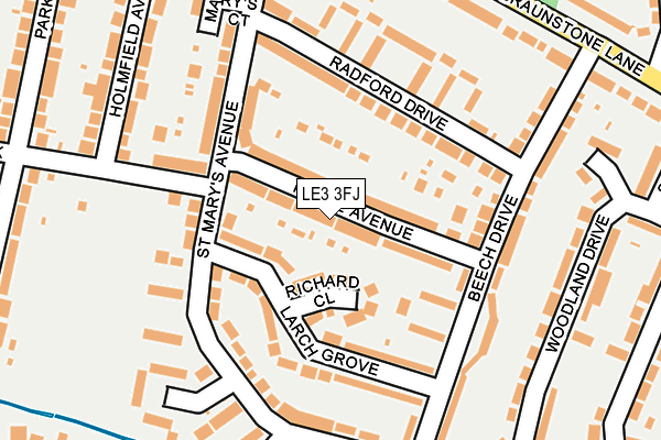 LE3 3FJ map - OS OpenMap – Local (Ordnance Survey)