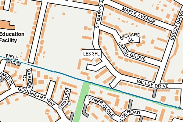 LE3 3FL map - OS OpenMap – Local (Ordnance Survey)