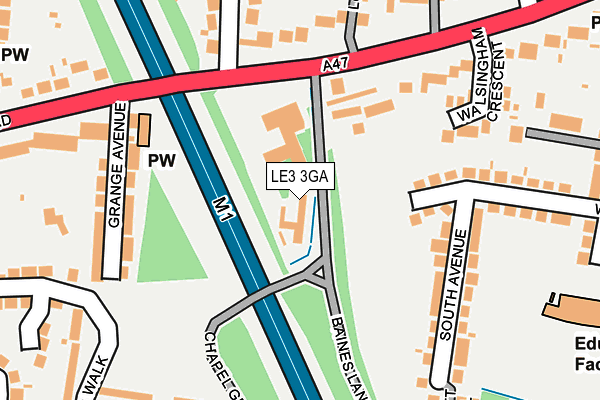 LE3 3GA map - OS OpenMap – Local (Ordnance Survey)