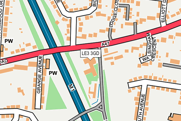 LE3 3GD map - OS OpenMap – Local (Ordnance Survey)